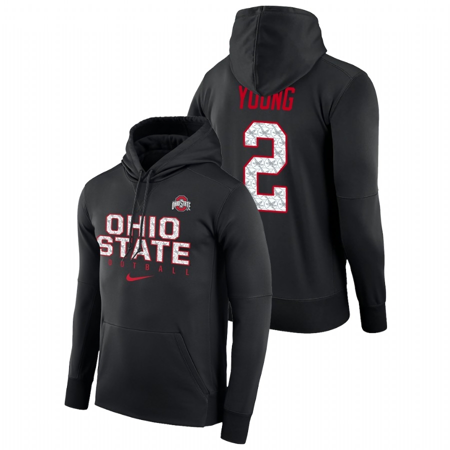 Ohio State Buckeyes Men's NCAA Chase Young #2 Black Practice Performance Pullover College Football Hoodie QTY0549ZL